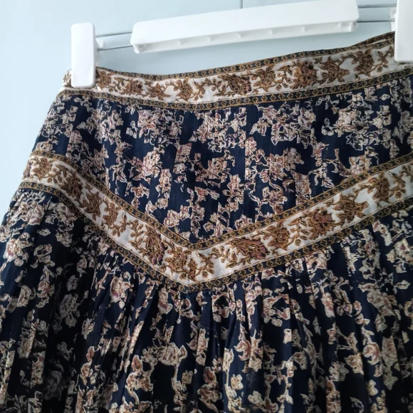 Isabel Marant Étoile Valerie Blue Midnight Floral Cotton Mini Boho Skirt 8/40 - Picture 4 of 7